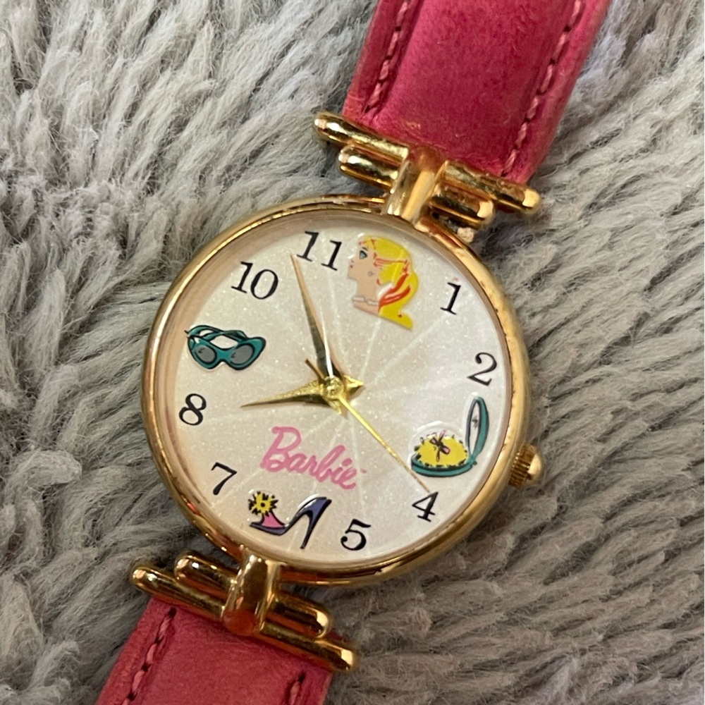 Fossil Gold-Tone Watch with Pink Strap - Picture 2 of 4
